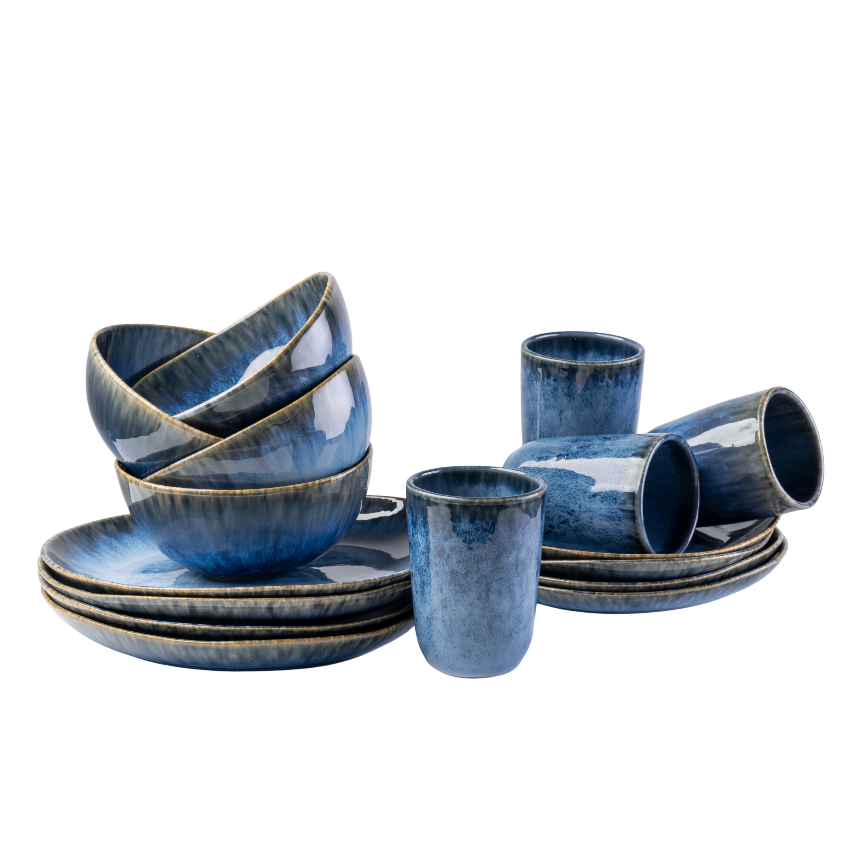 Gipfelst&uuml;ck Geschirr-Set, Steinzeug Wilde Schlucht Blau 