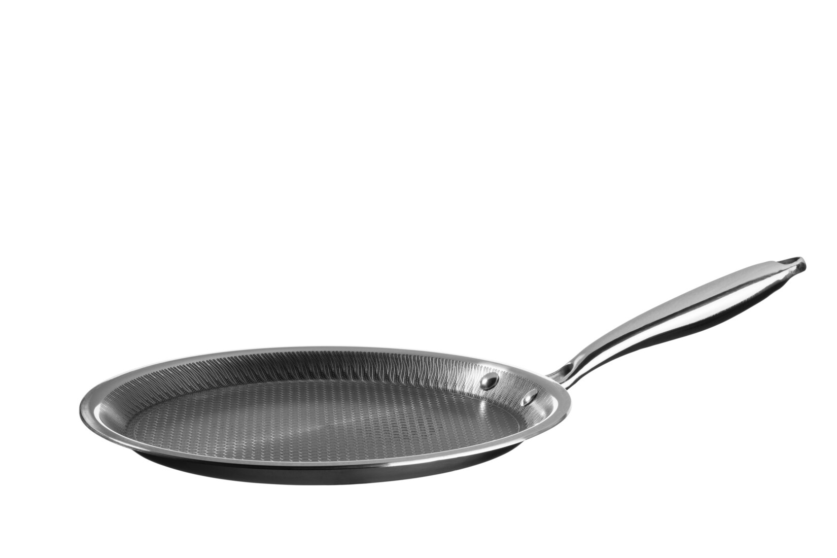 Palatschinkenpfanne, Edelstahl Hestia Schwarz / Silber