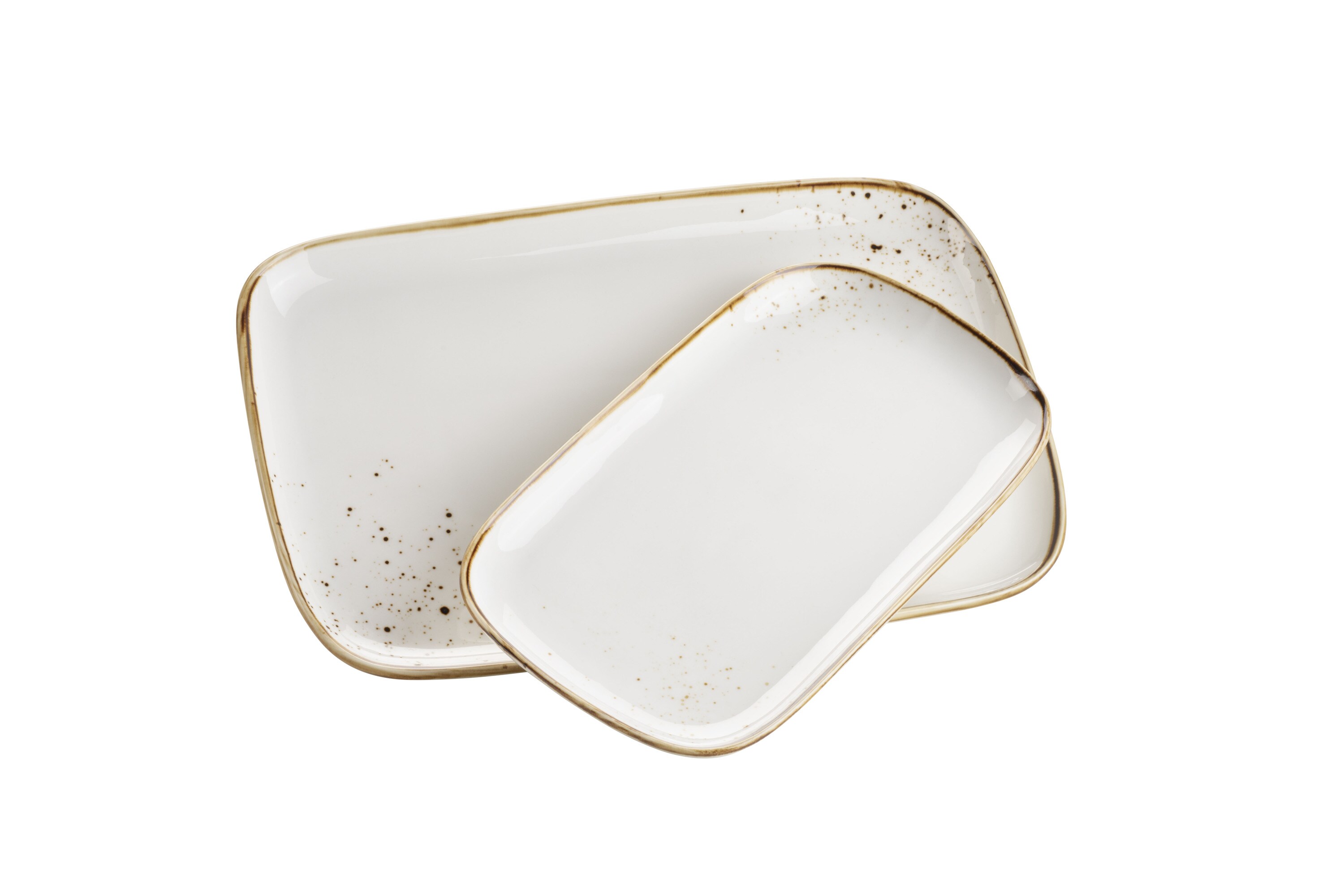 M&auml;ser Platten-Set, Porzellan Pintar Beige / Braun 