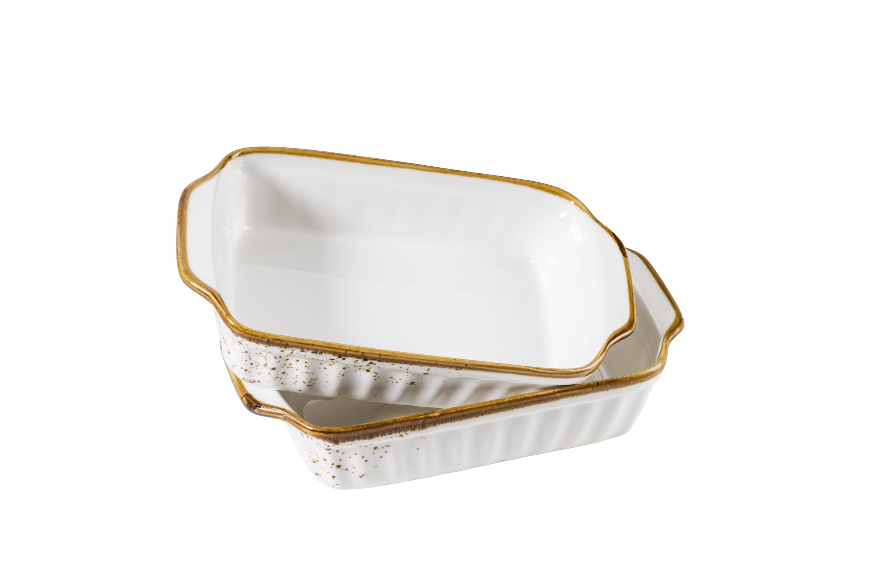 M&auml;ser Auflaufform-Set, Porzellan Pintar Beige / Braun 