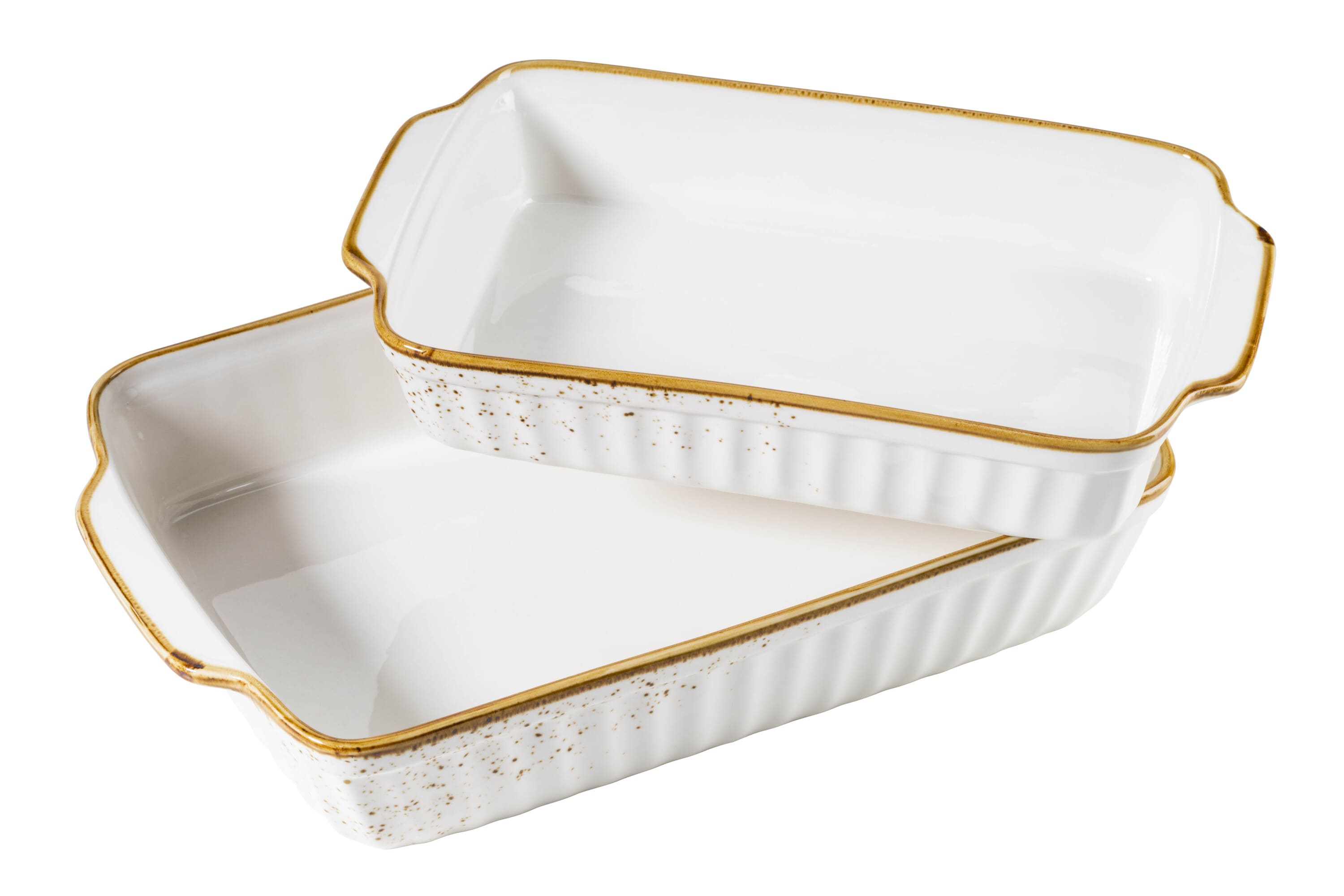 M&auml;ser Auflaufform-Set, Porzellan Pintar Beige / Braun 