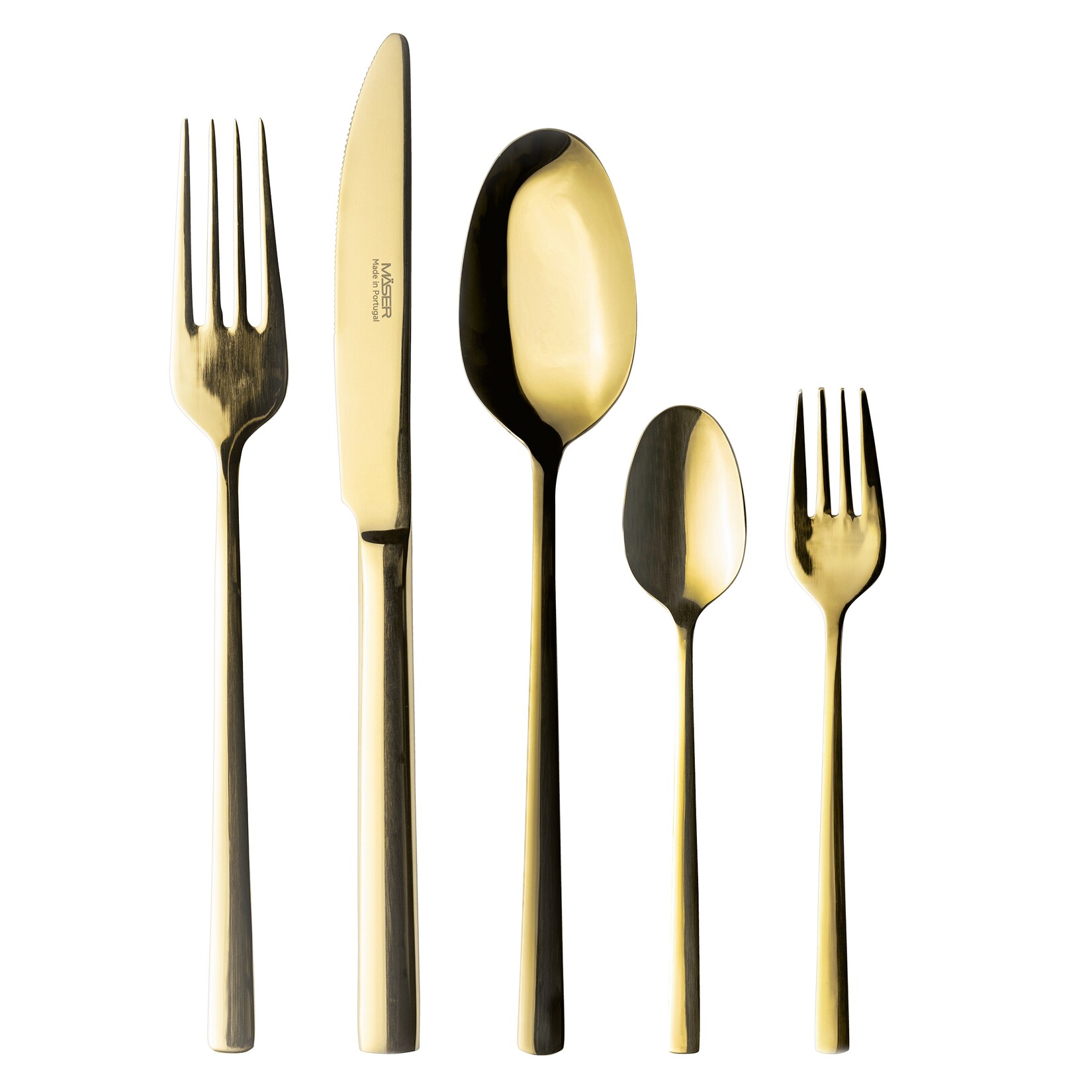 Besteck-Set, Edelstahl Oneda Gold