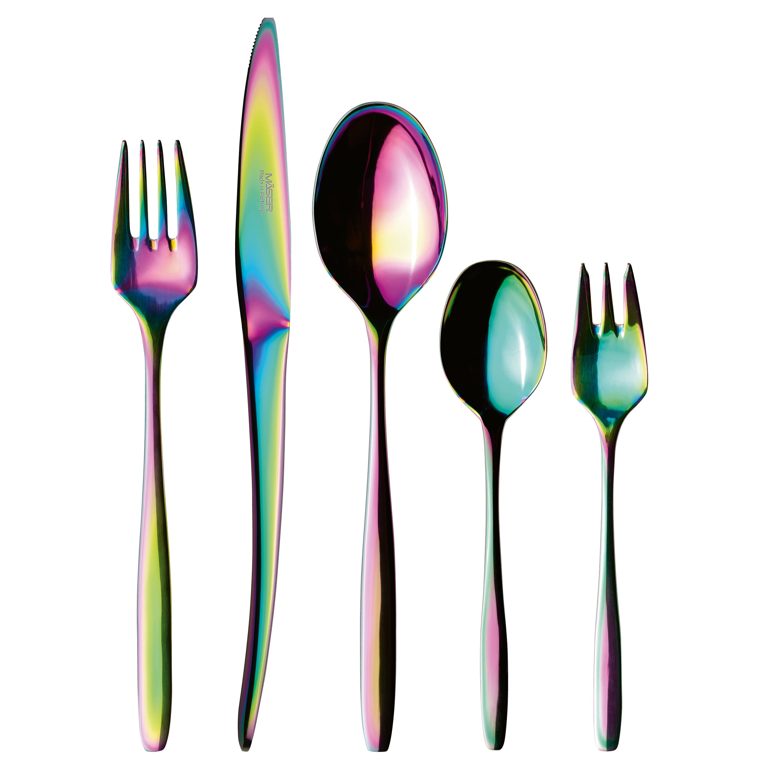 M&auml;ser Besteck-Set, Edelstahl Nigran Mehrfarbig 