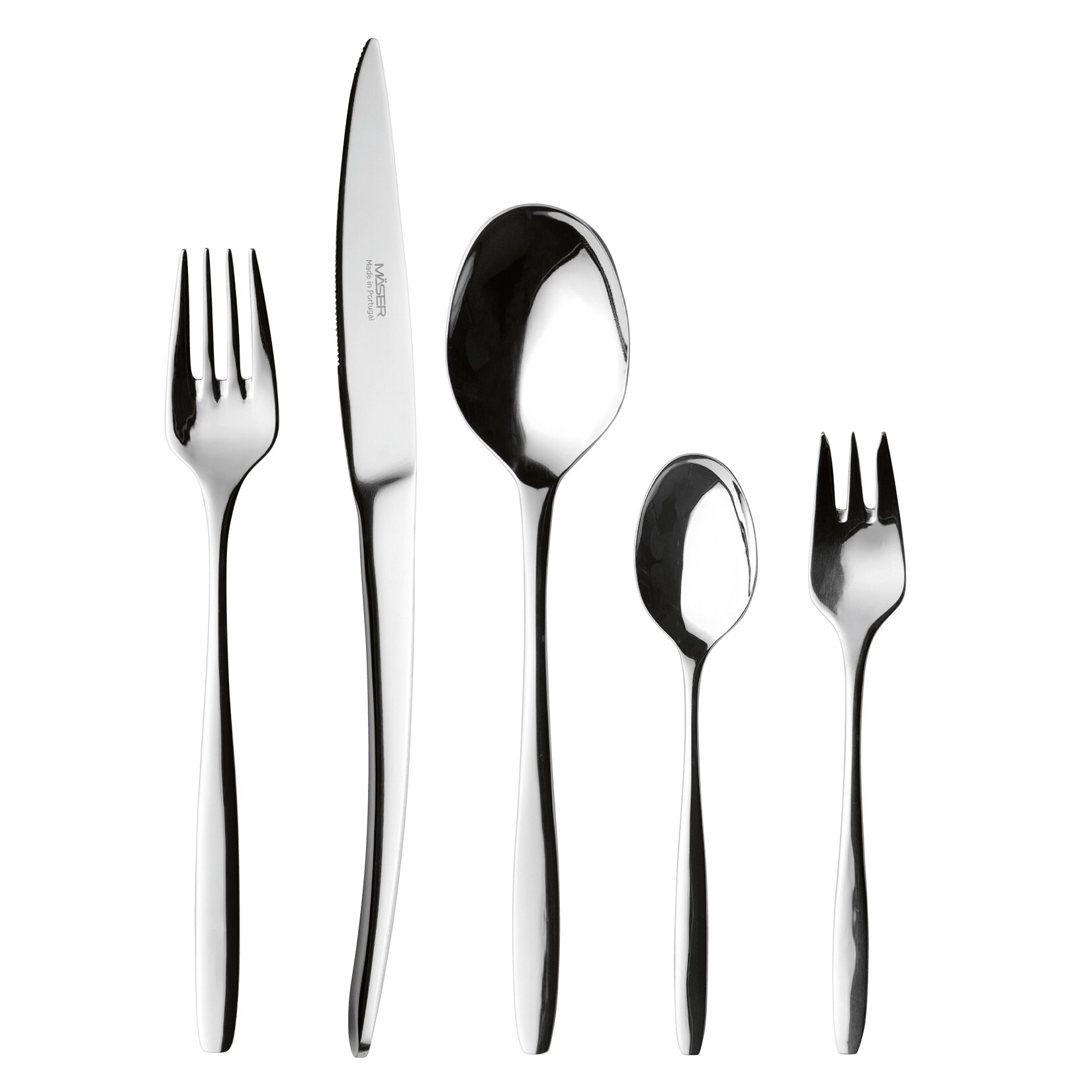Besteck-Set, Edelstahl Nigran Silber