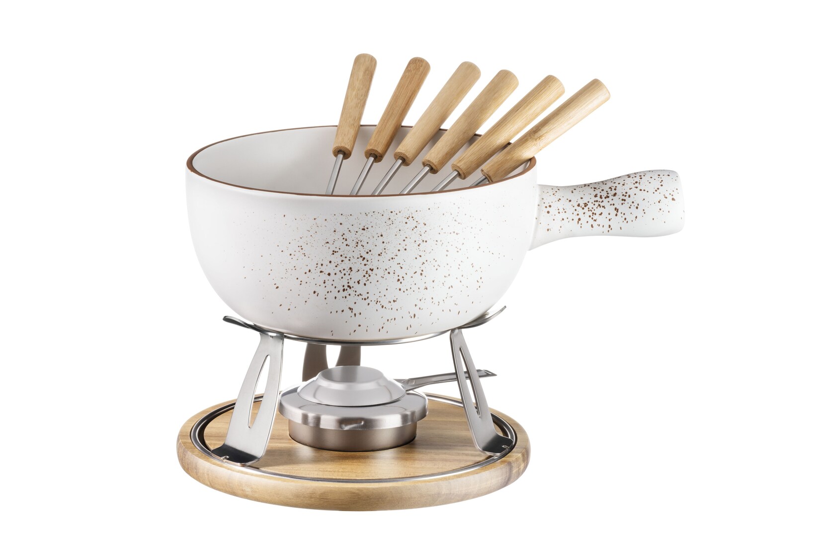 Käsefondue Set, Steinzeug Pintar Creme