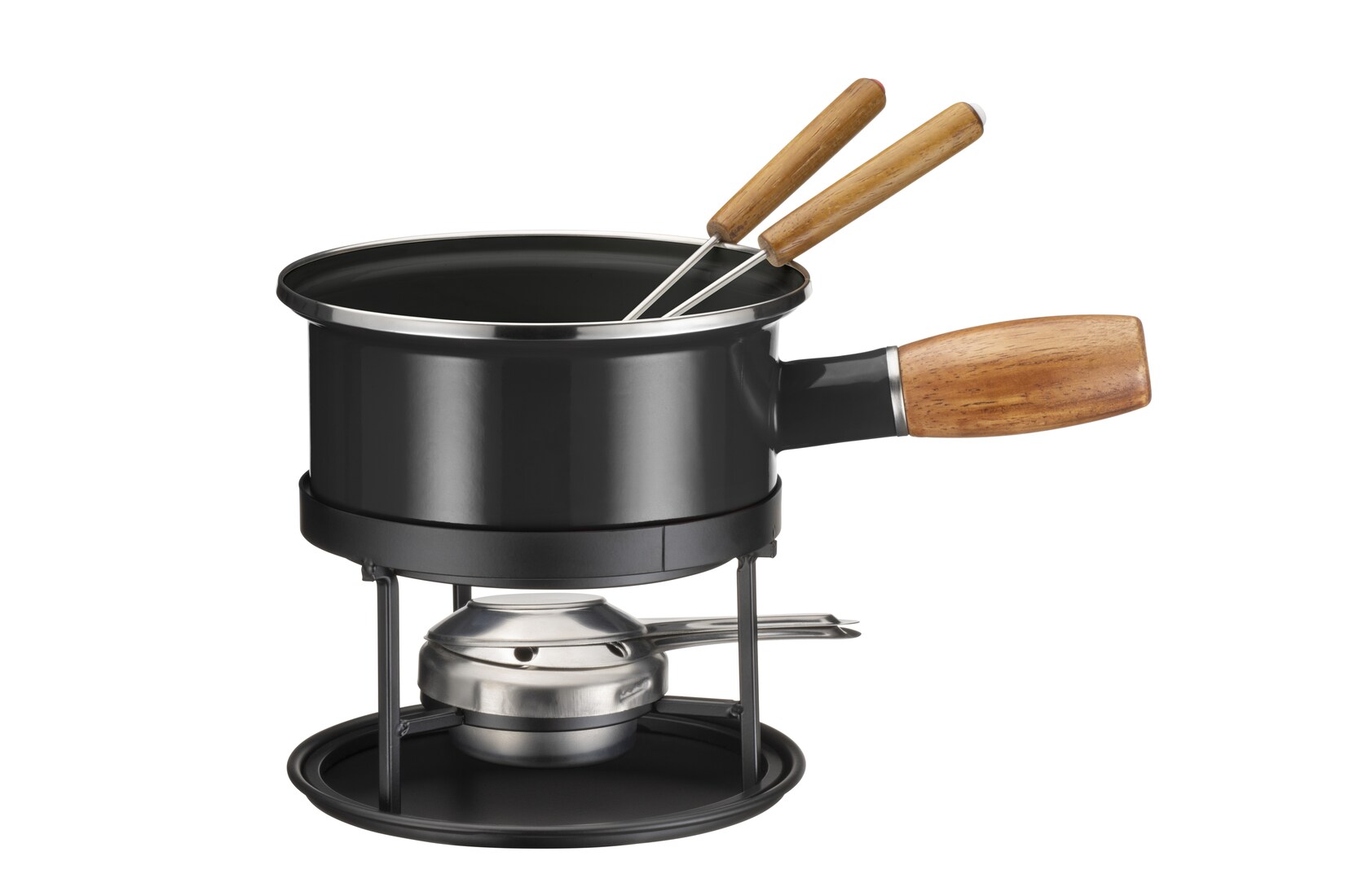 Käsefondue Set, Edelstahl 18/0 - Schwarz