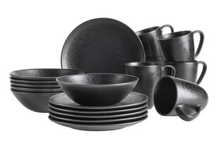 Mäser Frühstücks Set, Steinzeug Essential Schwarz 