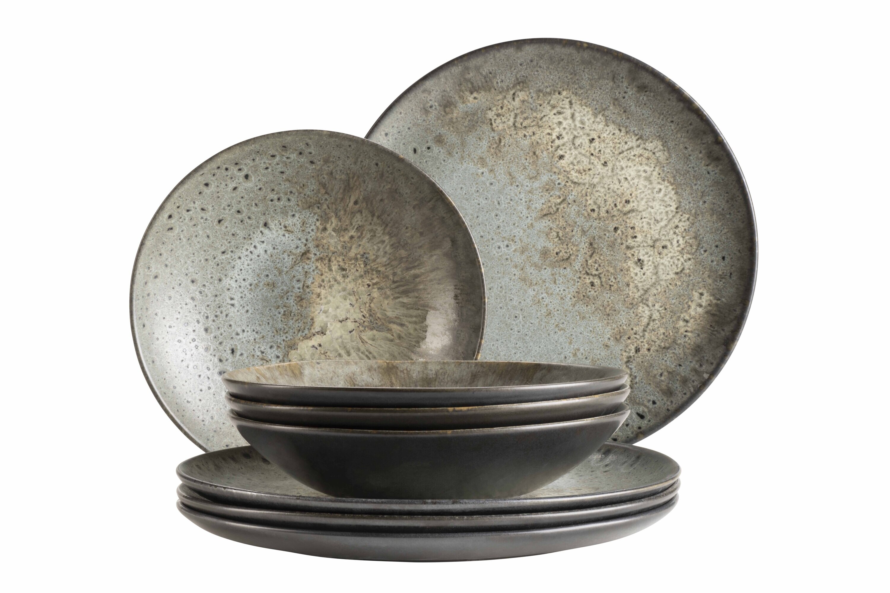 M&auml;ser Teller Set, Steinzeug Carellia 