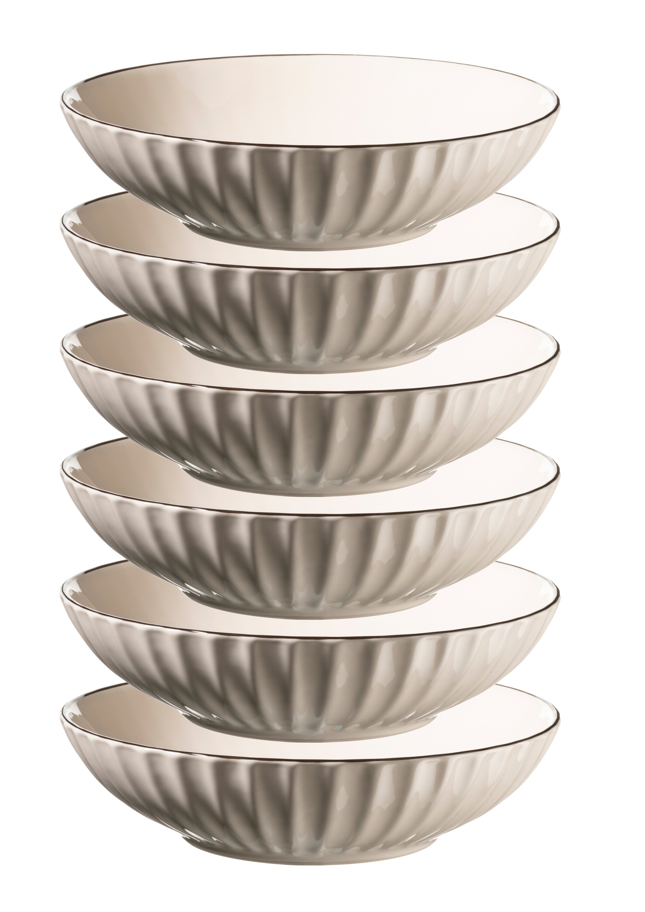 M&auml;ser Suppenteller-Set, Steinzeug Osita Wei&szlig; 