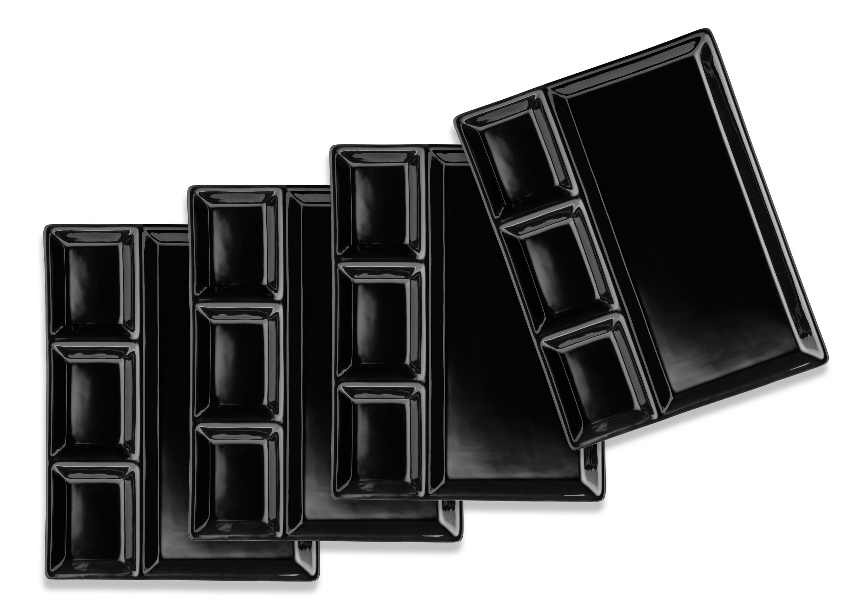 M&auml;ser Fondueteller, Porzellan - Schwarz 