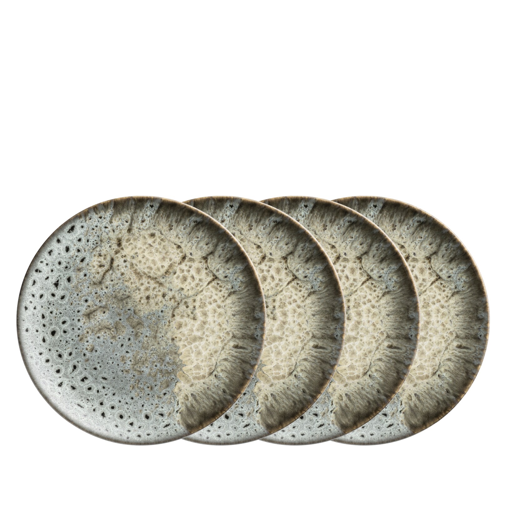 Dessertteller-Set, Steinzeug Carellia