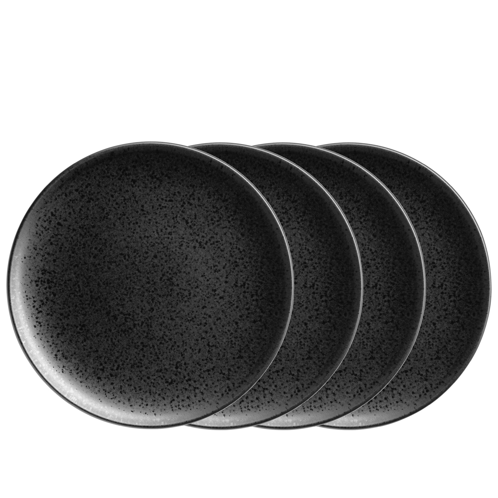 Speiseteller-Set, Steinzeug Essential Schwarz