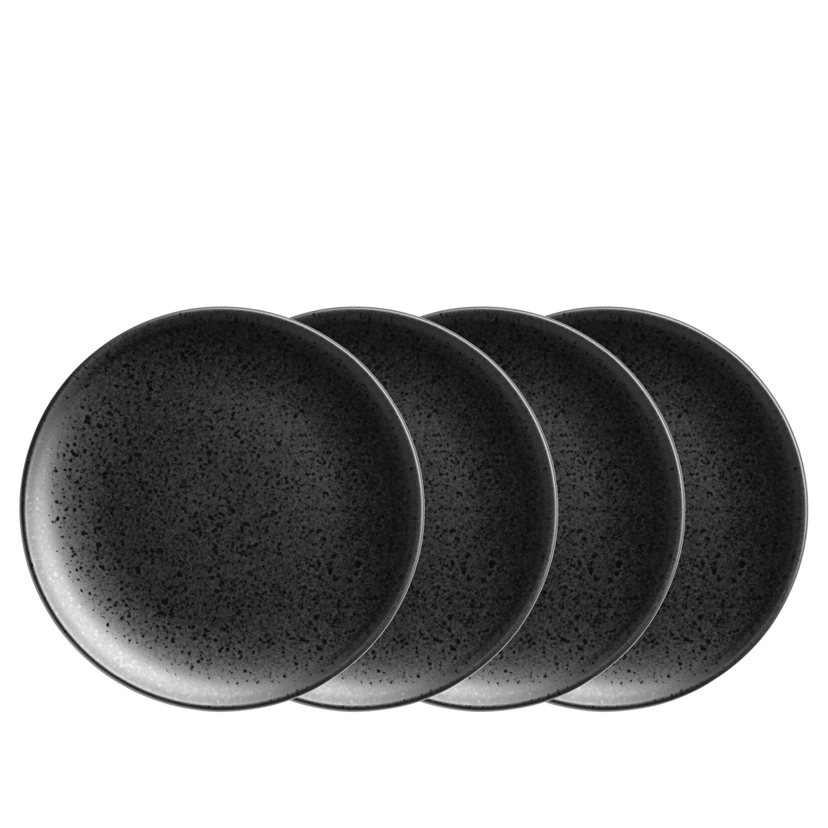 Dessertteller-Set, Steinzeug Essential Schwarz