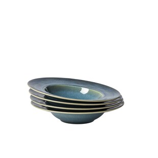 Gipfelstück Pastateller-Set, Steinzeug TIEFER SEE 