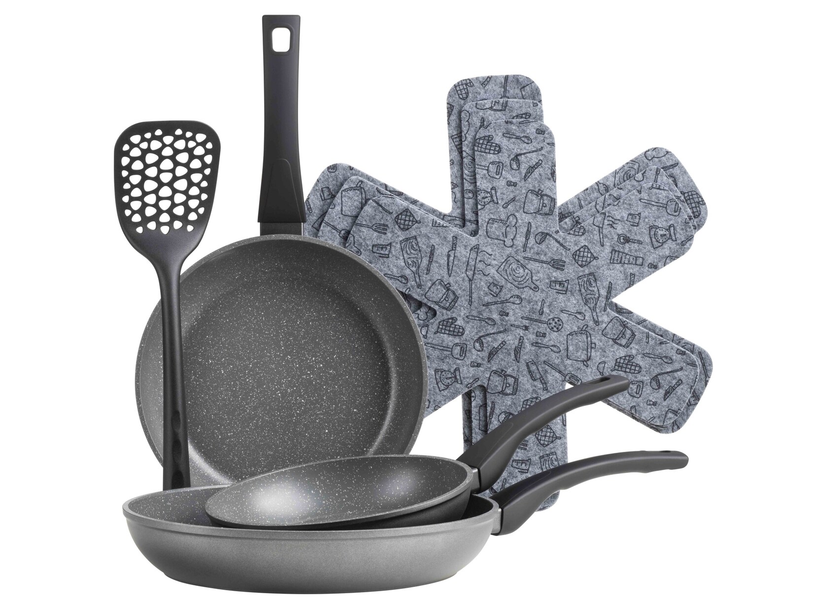 Pfannen Set, 7-tlg., Aluminium Leonis Schwarz