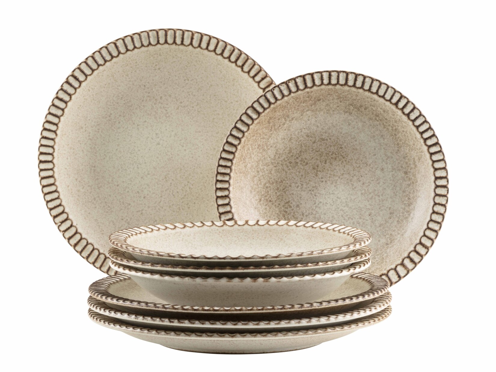 Teller Set, Steinzeug Ida