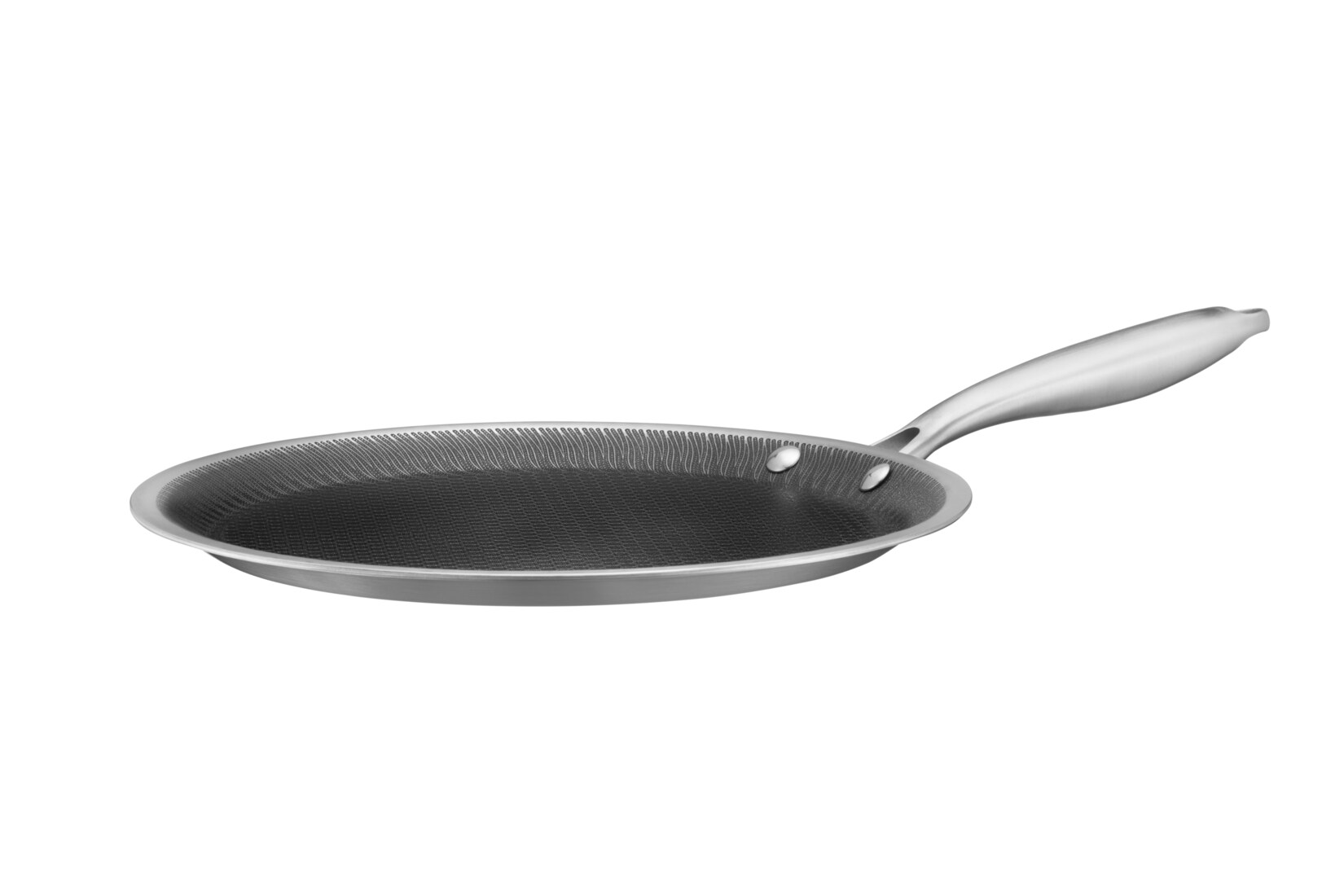 Crêpe-Pfanne 28 cm, Edelstahl Hestia Keramik Silber / Schwarz