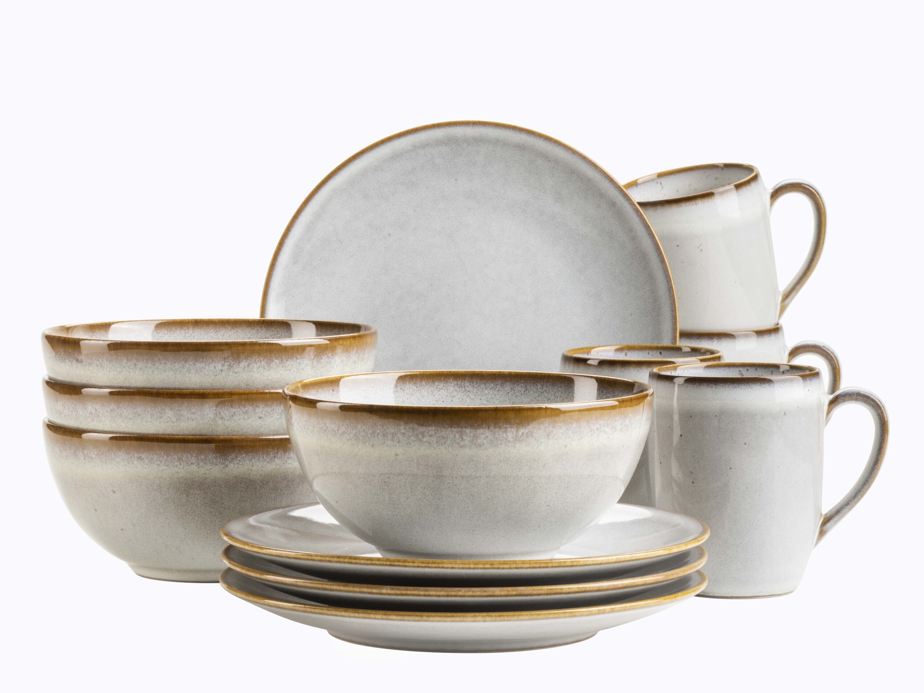 M&auml;ser Fr&uuml;hst&uuml;cksset, Steinzeug Smoky's 