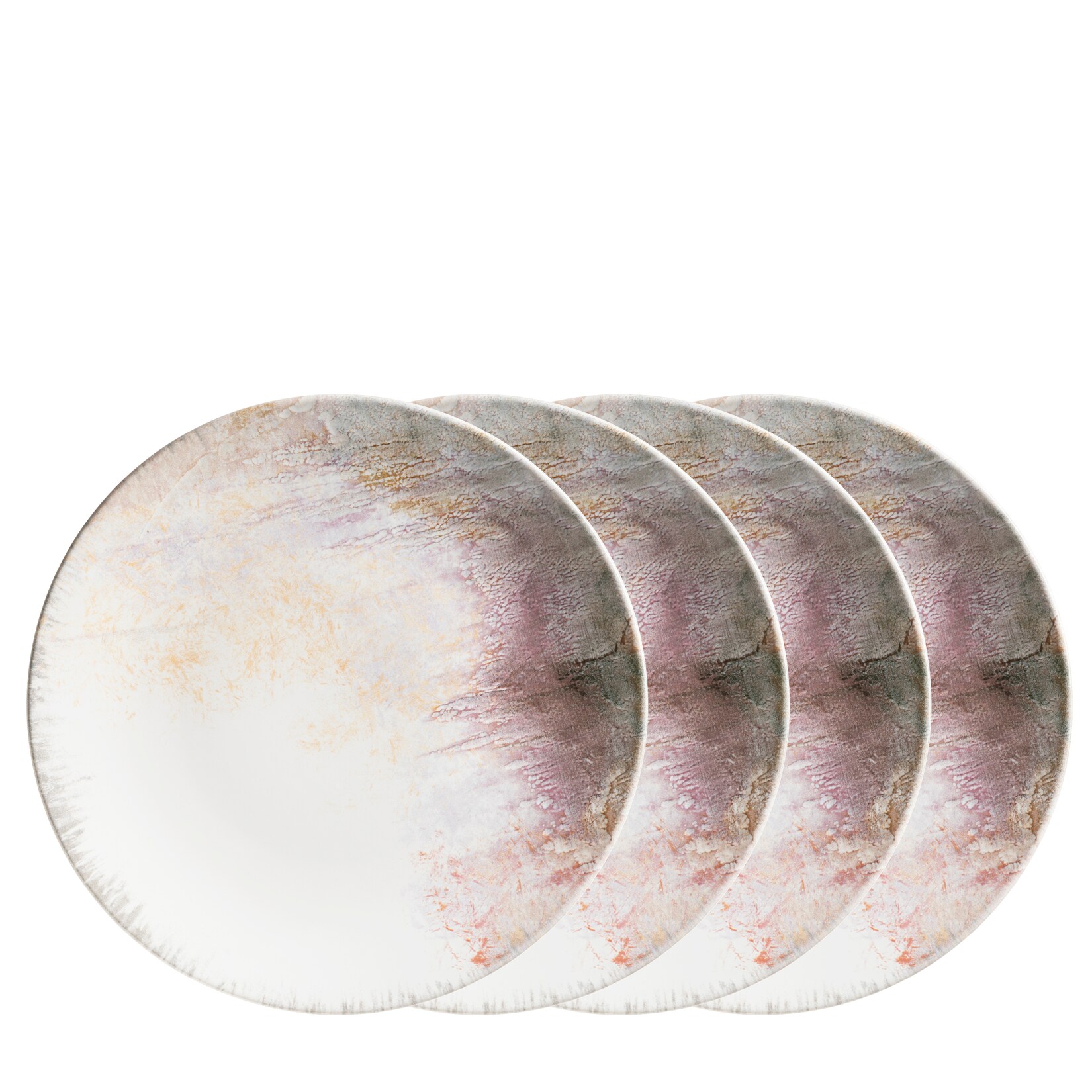 Speiseteller-Set, Steinzeug Aquarellia Weiß, Lila