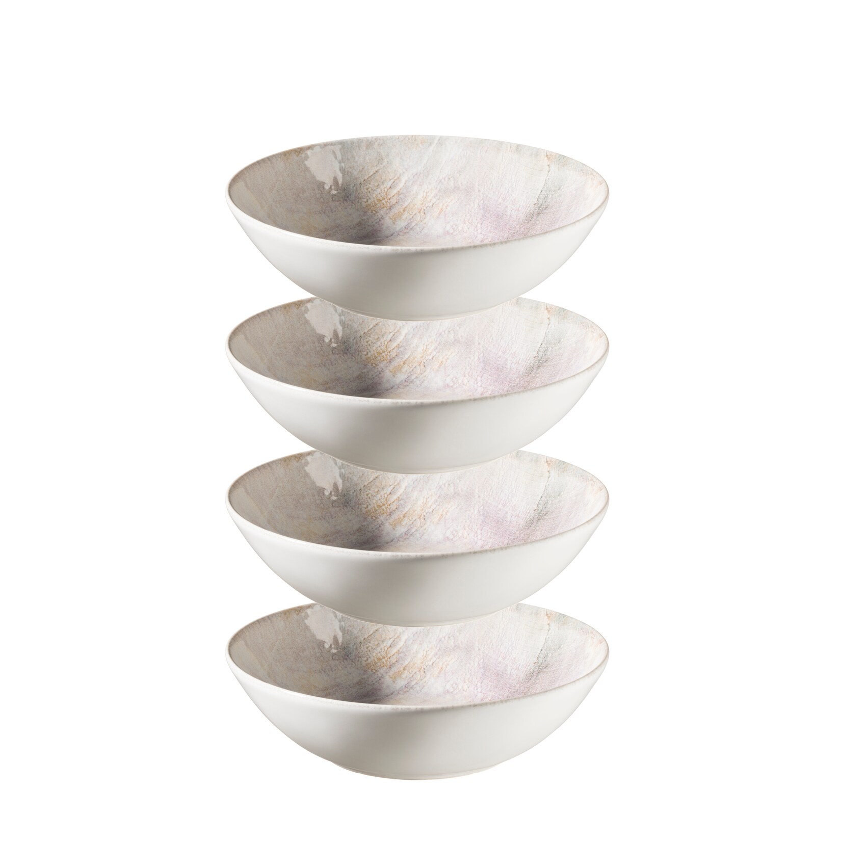Schüssel-Set, Steinzeug Aquarellia Weiß, Lila