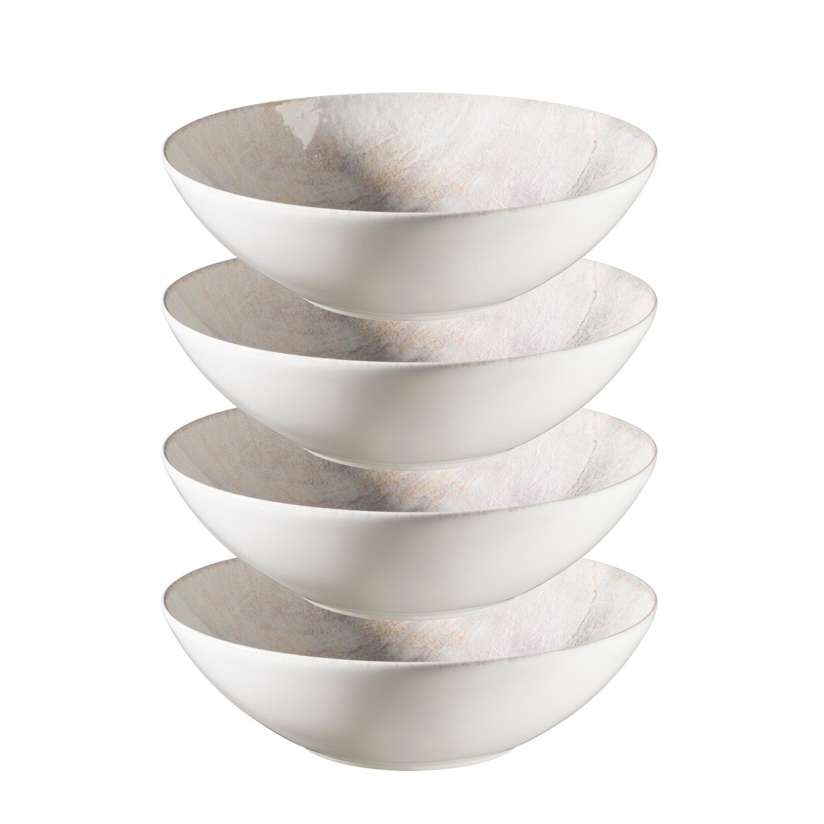 Schüssel-Set, Steinzeug Aquarellia Weiß, Lila