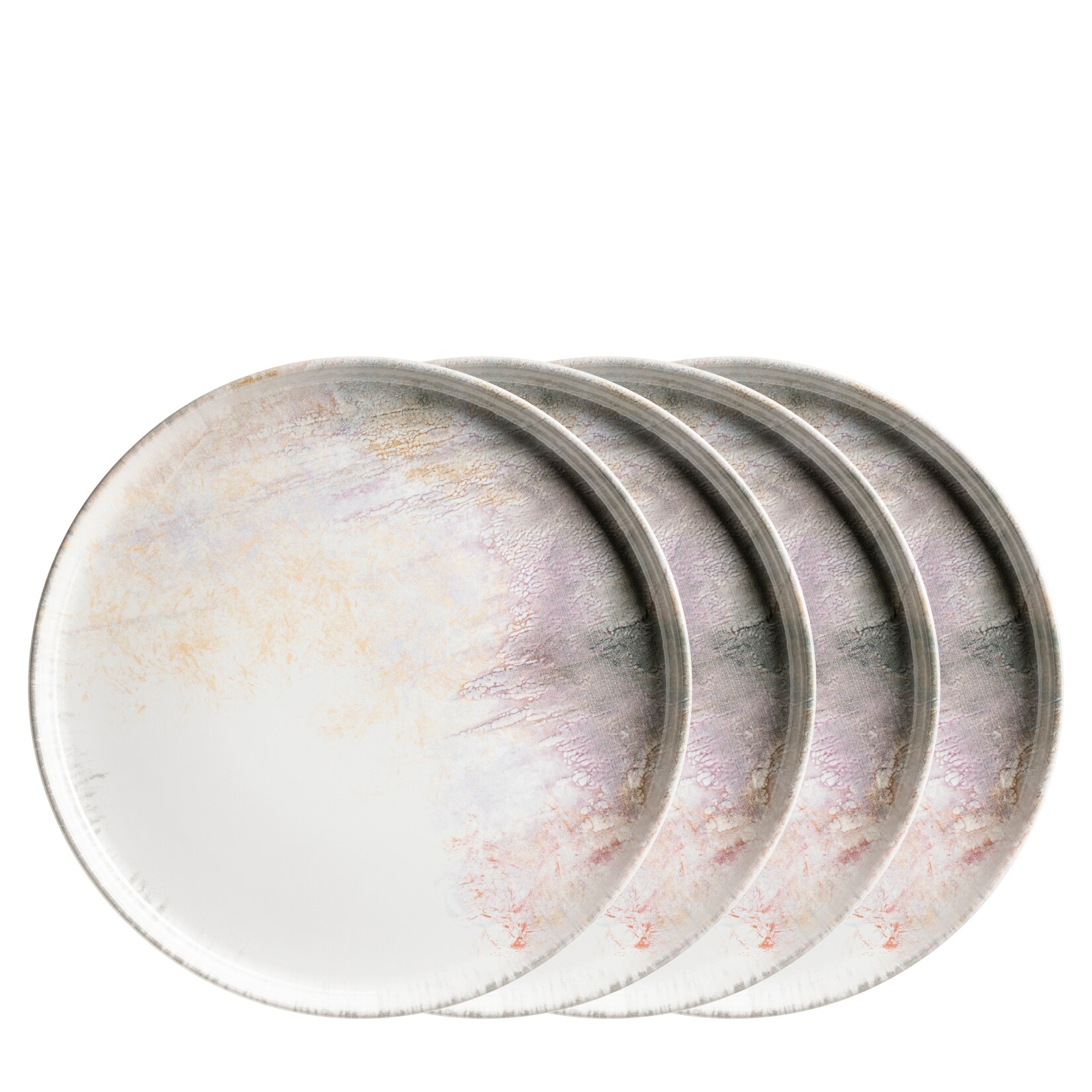 Speiseteller-Set, Steinzeug Aquarellia Weiß, Lila