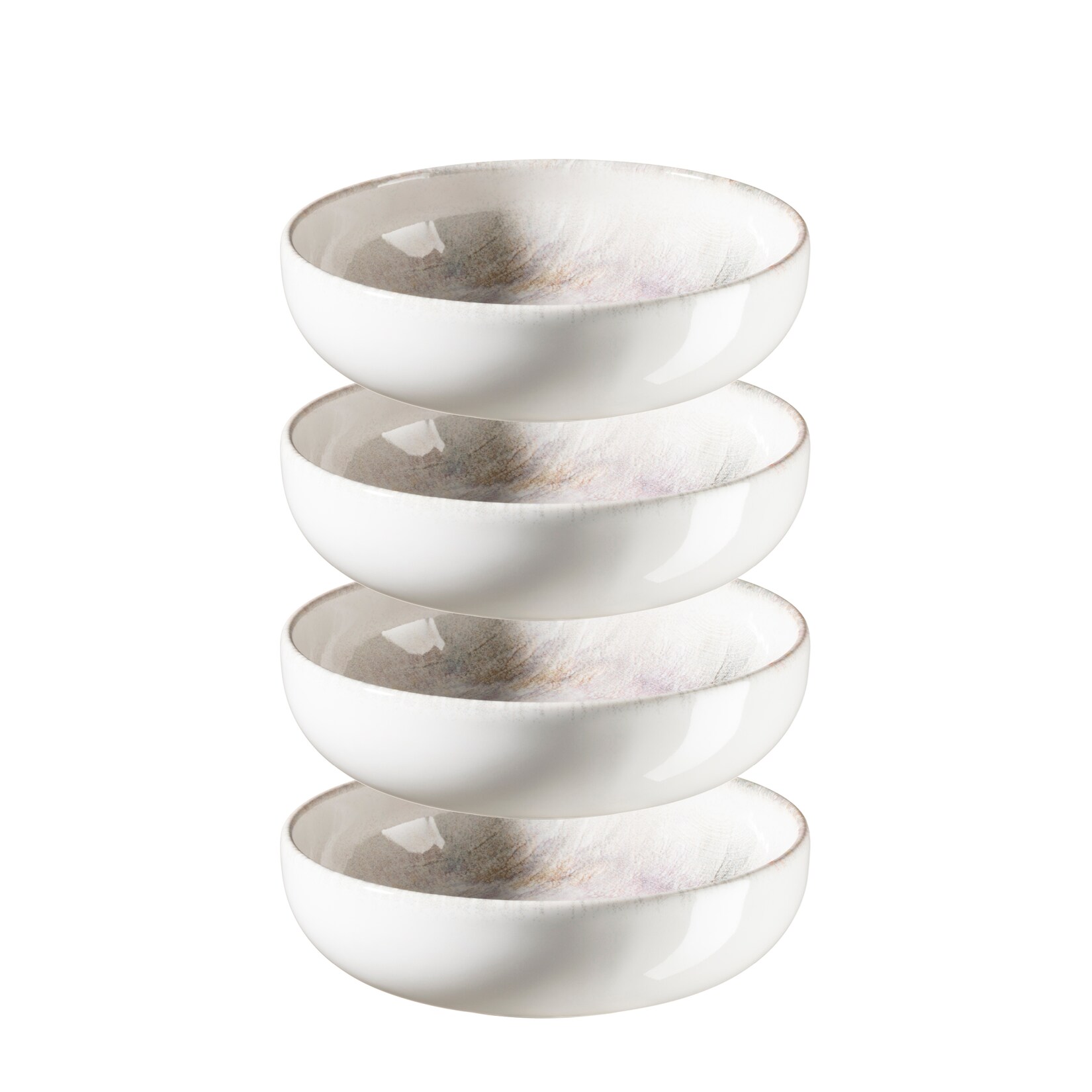 Schüssel-Set, Steinzeug Aquarellia Weiß, Lila