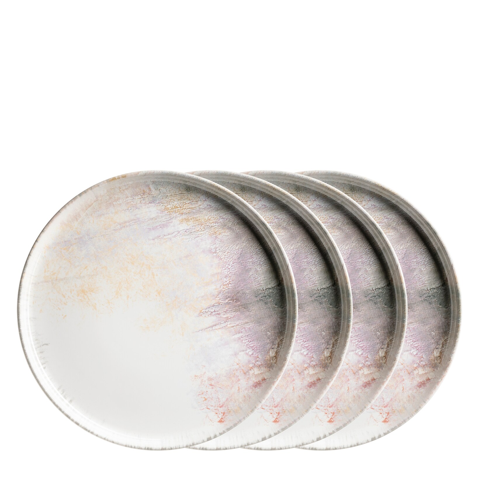 Platzteller-Set, Steinzeug Aquarellia Weiß, Lila