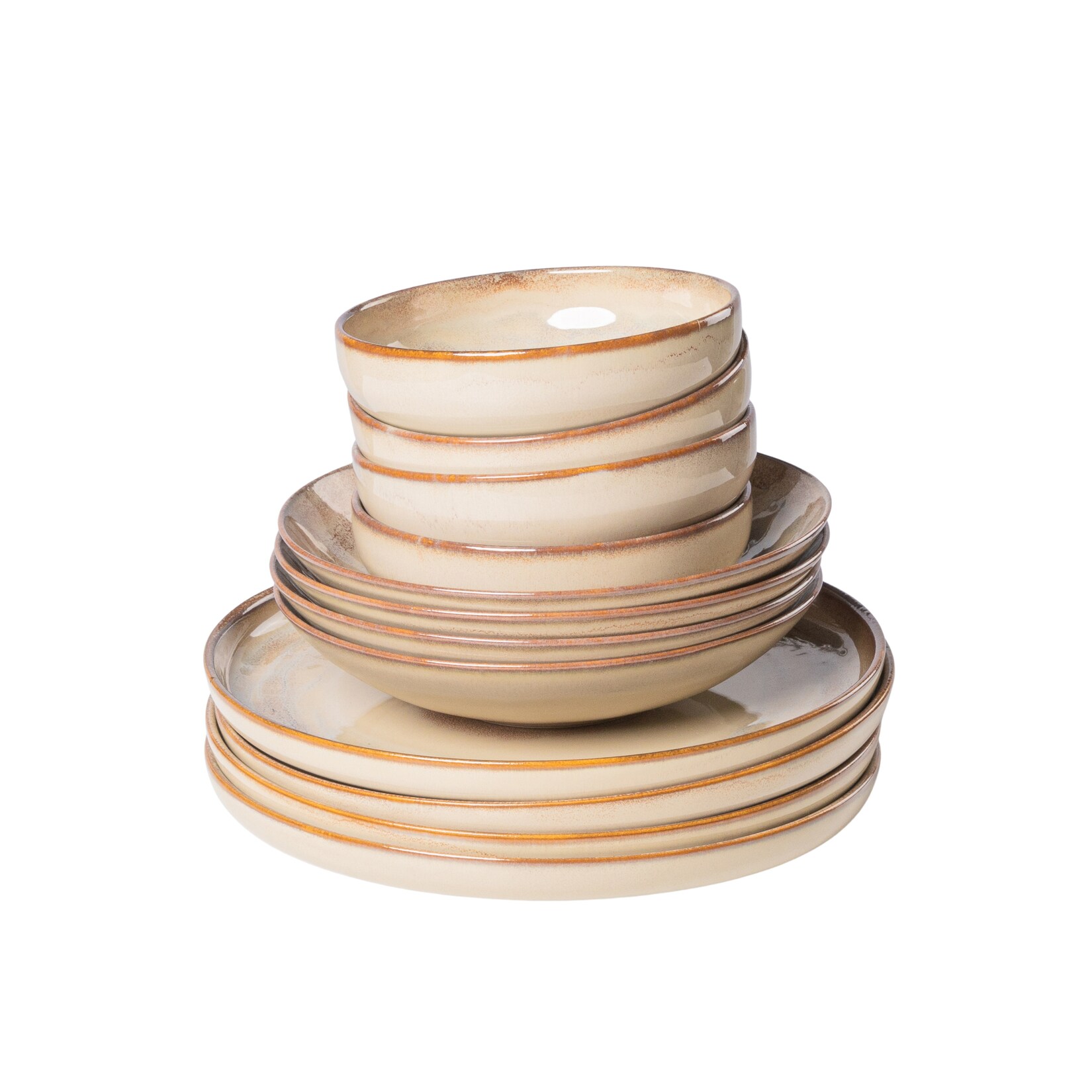 Tafelservice, Steinzeug Nebelwald Beige