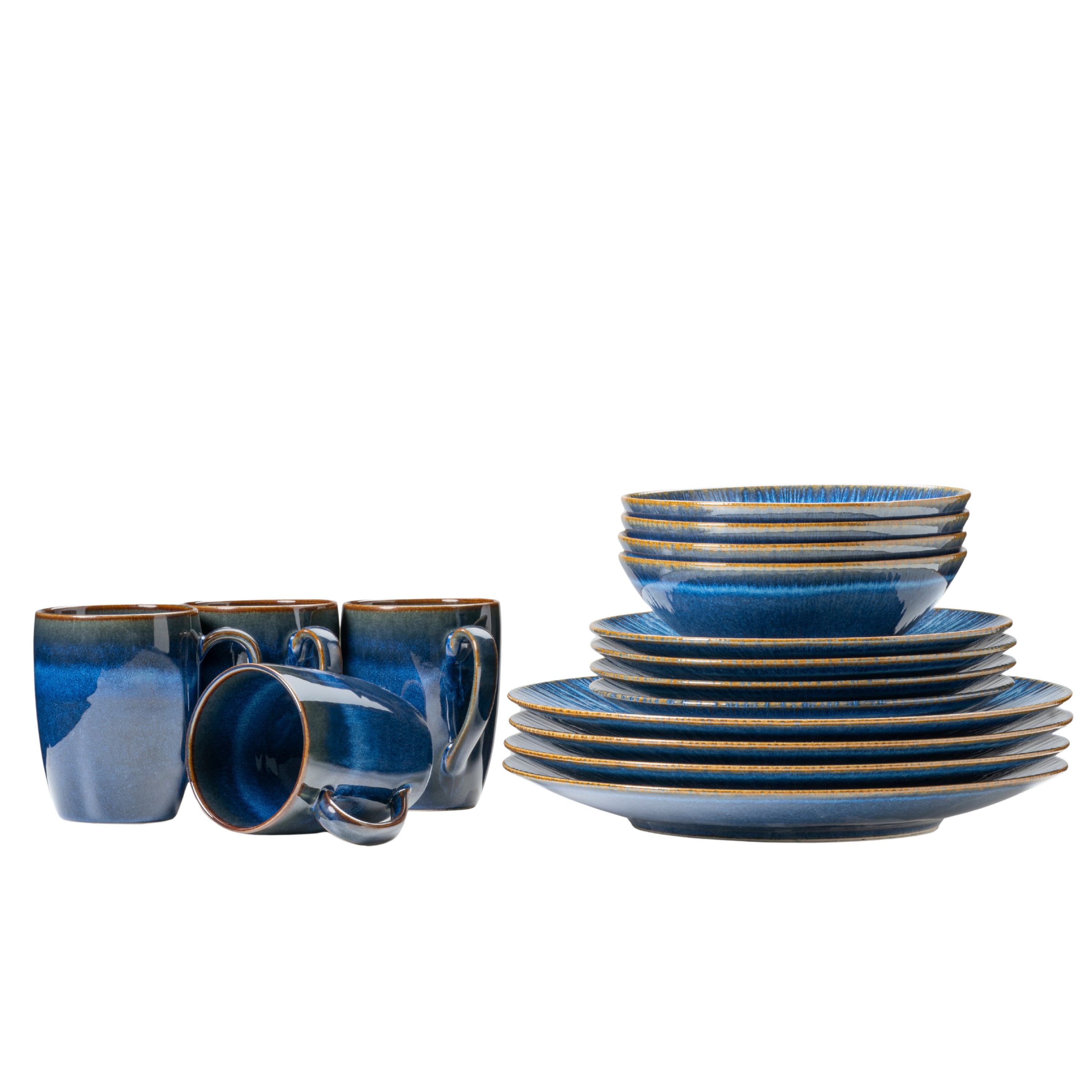 Gipfelst&uuml;ck Kombiservice, Steinzeug Eisfall Blau 