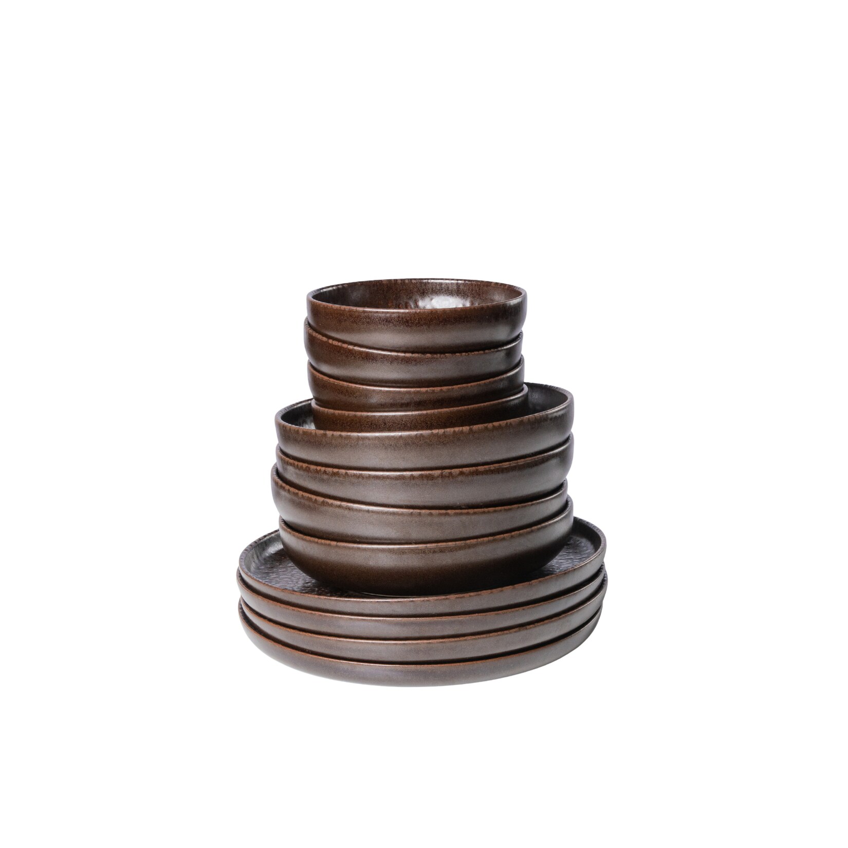 Tafelservice, Steinzeug Glockenklang Bronze / Braun