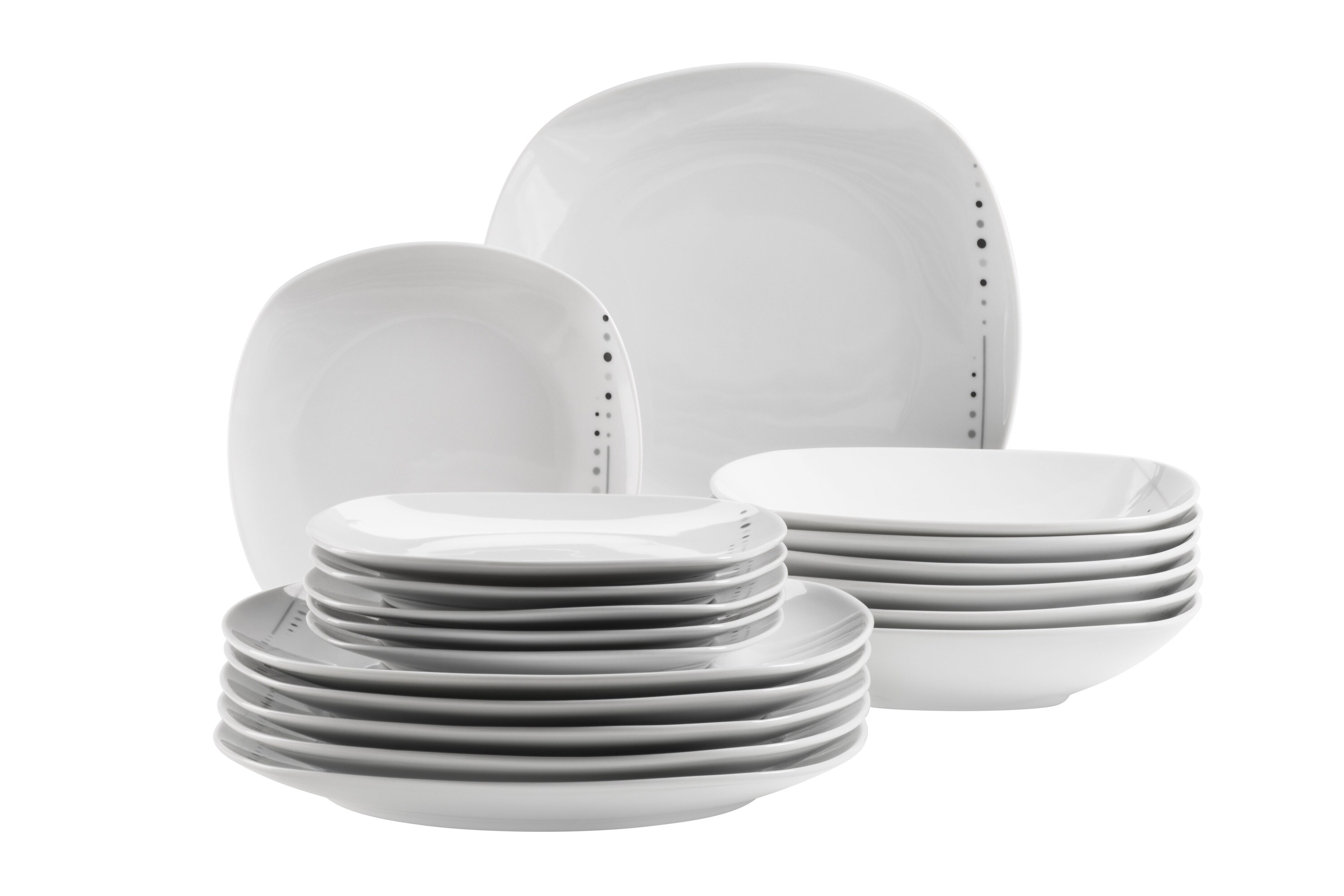 M&auml;ser Tellerset, Porzellan Fadilla Wei&szlig; 