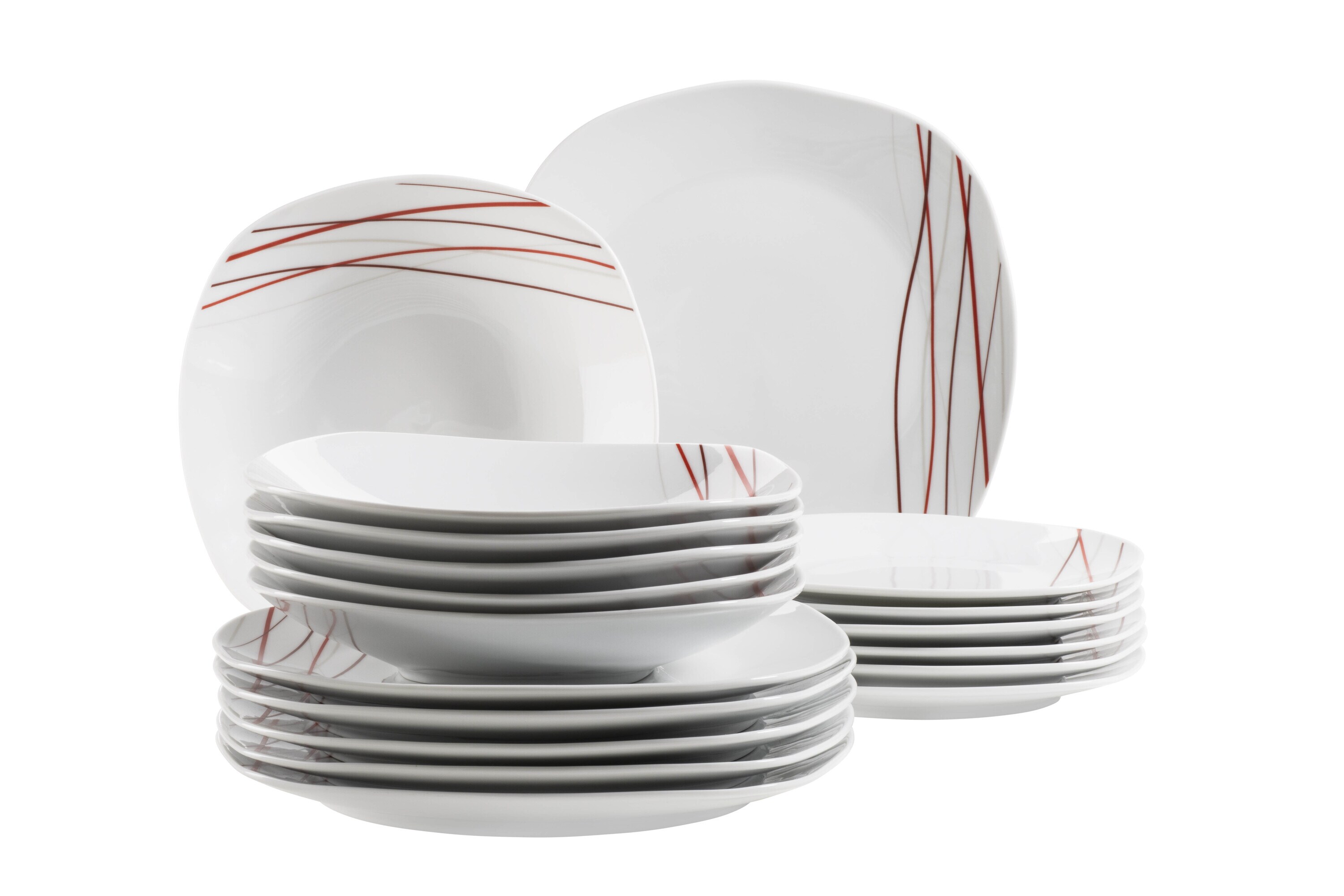 M&auml;ser Tellerset, Porzellan Sencilla Wei&szlig; 