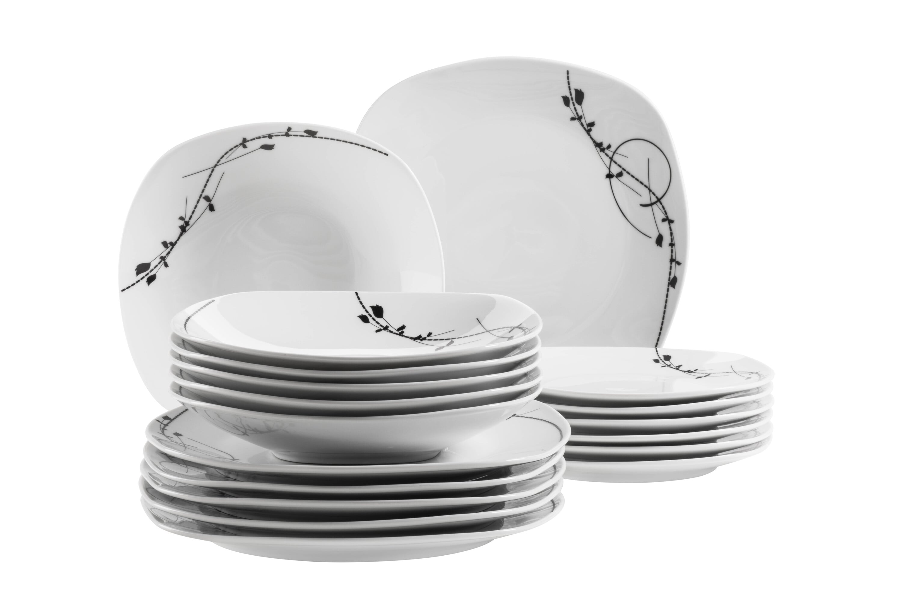 M&auml;ser Tellerset, Porzellan Londra Wei&szlig; 