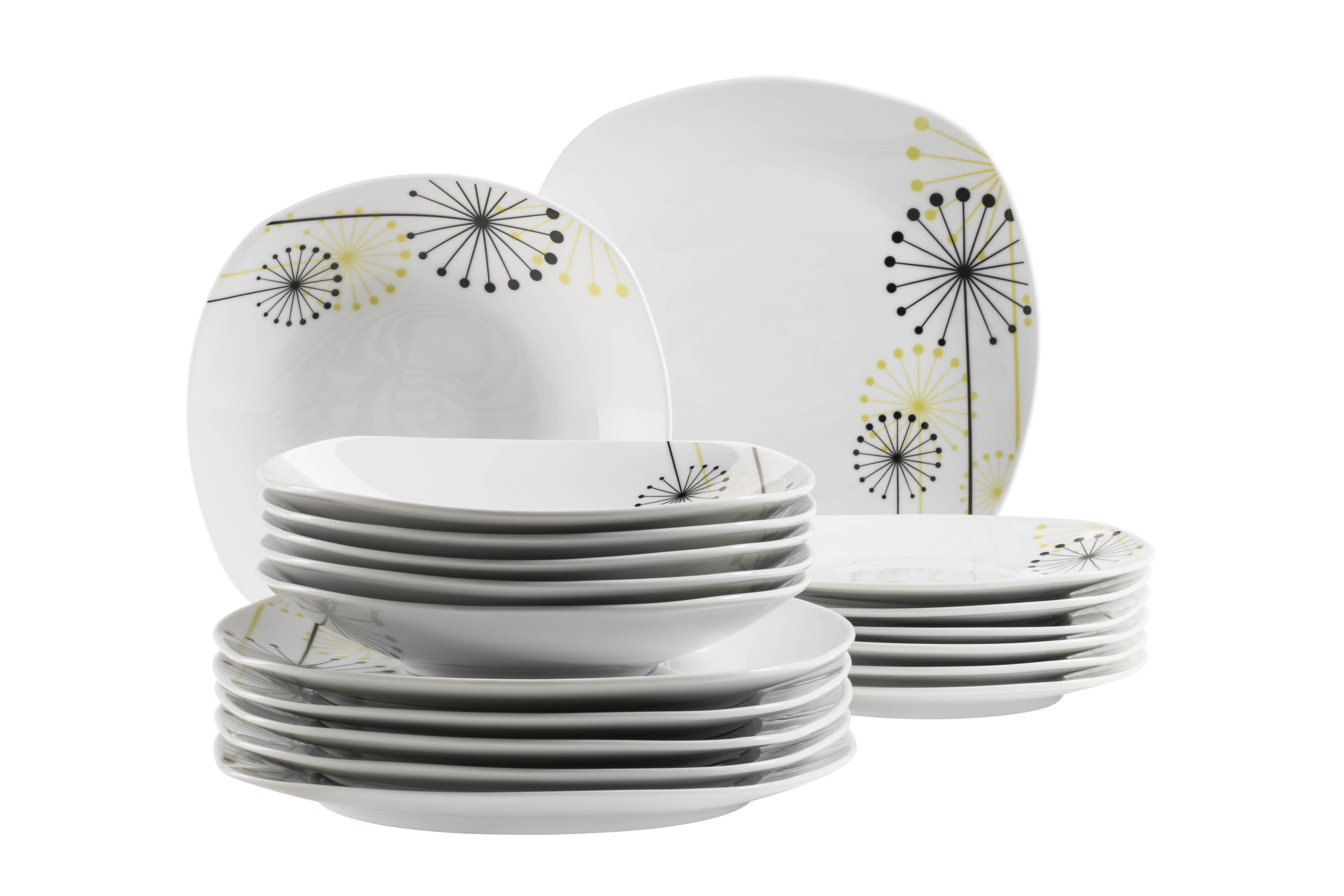 M&auml;ser Tellerset, Porzellan Vanesa Wei&szlig; 
