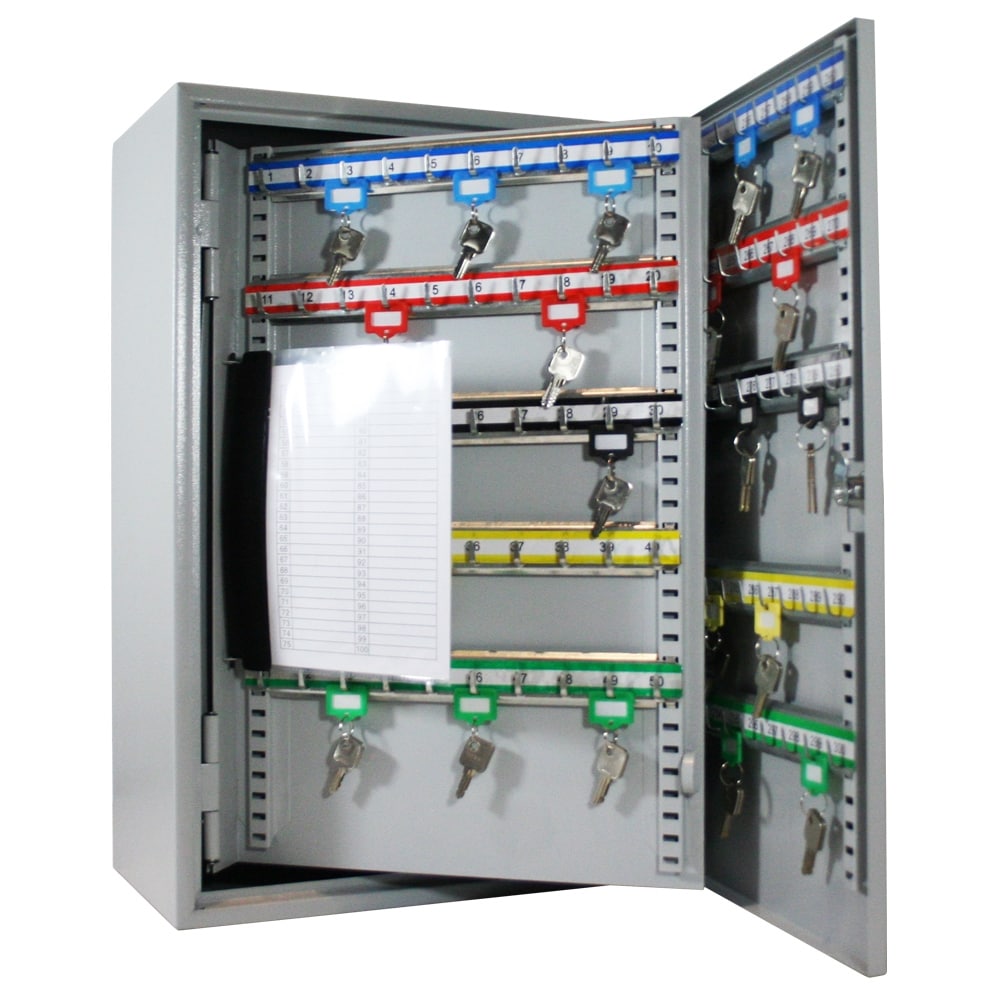 HMF 135300-07 Schl&uuml;sselschrank, 300 Haken, 55 x 38 x 20,5 cm, Lichtgrau 