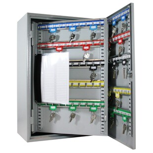 HMF 135300-07 Schlüsselschrank, 300 Haken, 55 x 38 x 20,5 cm, Lichtgrau 