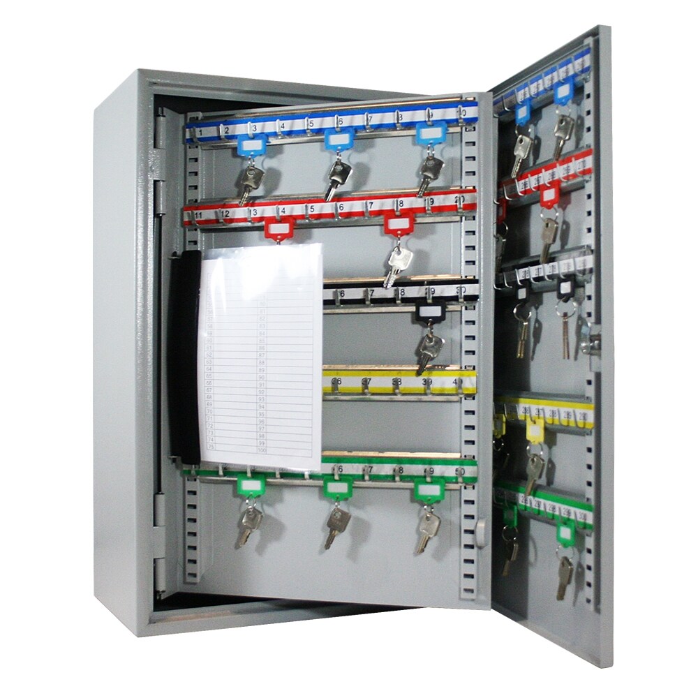 HMF 135400-07 Schl&uuml;sselschrank, 400 Haken, 73 x 55 x 10,4 cm, Lichtgrau 