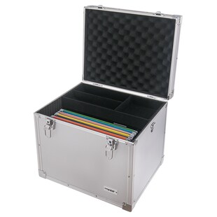HMF 14812-02 Hängeregister Box, Alukoffer für DIN A4 Hängemappen, 41 x 33 x 36 cm 