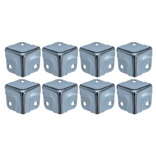 HMF 14965-09 Eckenschutz aus Metall für Koffer, 8 Stück, 18 x 18 x 18 mm, Silber verzinkt 
