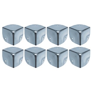 HMF 14966-09 Eckenschutz aus Metall für Koffer, 8 Stück, 40 x 40 x 40 mm, Silber verzinkt 