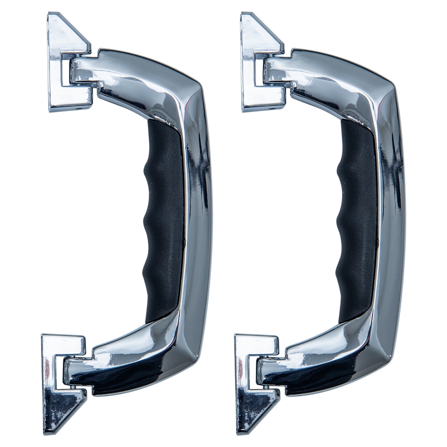 HMF 14970-09 Koffergriff, Tragegriff aus Kunststoff, 2 St&uuml;ck, 19 x 7,5 cm, Chromsilber 