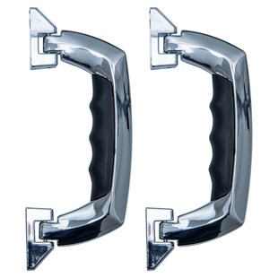 HMF 14970-09 Koffergriff, Tragegriff aus Kunststoff, 2 Stück, 19 x 7,5 cm, Chromsilber 