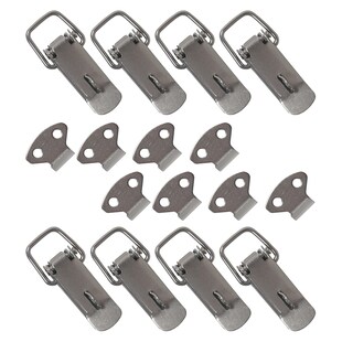 HMF 14980-09 Edelstahl Spannverschluss mit Schlossöse, 8 Stück, 27 x 75 mm, Silber 