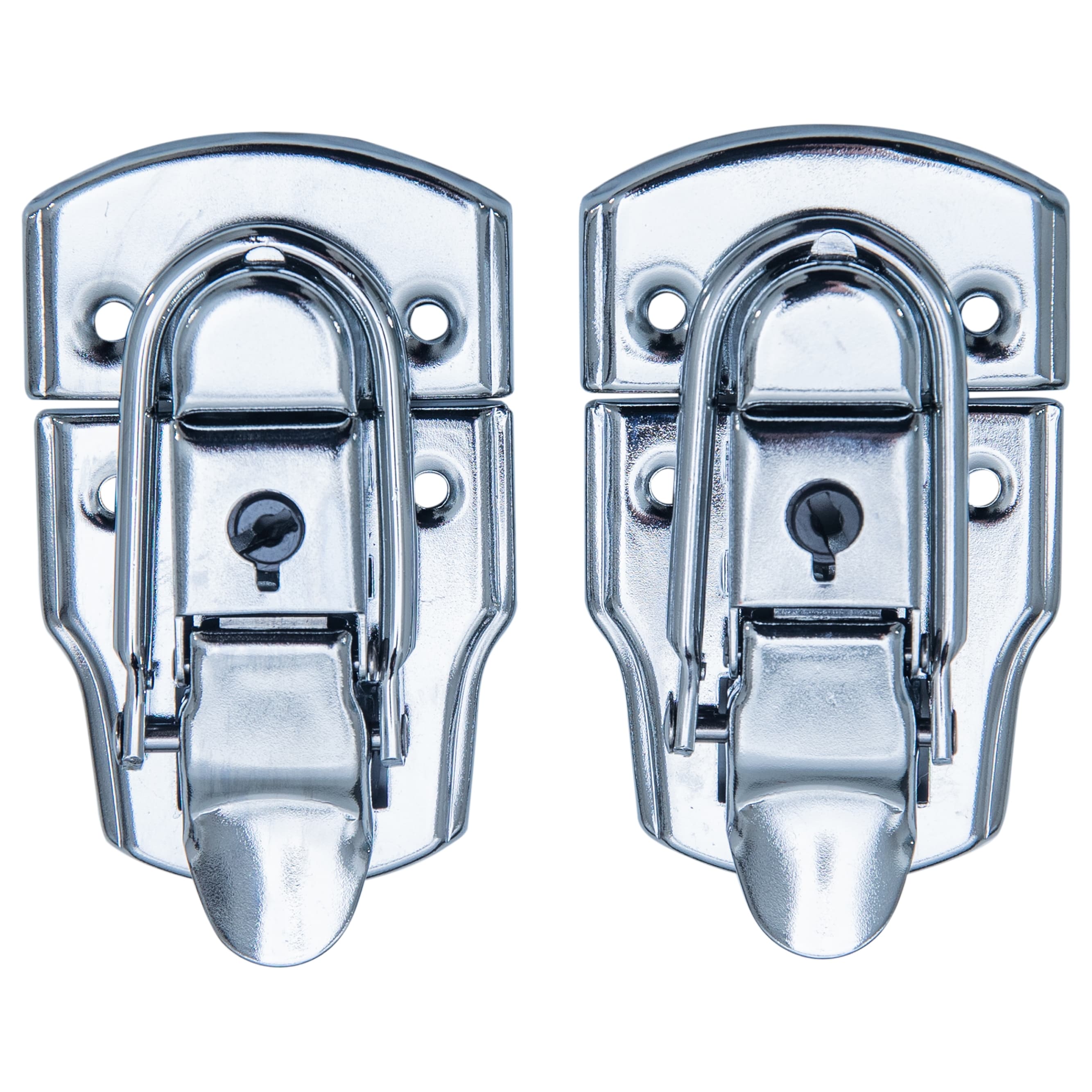 HMF 14985-09 Spannverschluss mit Schloss, 2 St&uuml;ck, 45 x 75 mm, Silber verzinkt 