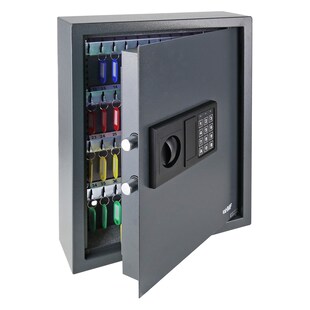 HMF 2071-11 Schlüsseltresor mit Zahlenschloss, 71 Haken,  46 x 36 x 12 cm, Anthrazit 