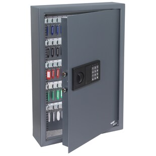 HMF 2100-11 Schlüsseltresor mit Zahlenschloss, 108 Haken, 66,5 x 43 x 13 cm, Anthrazit 