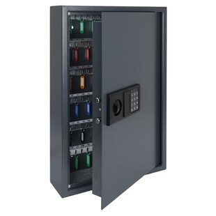 HMF 2133-11 Schlüsseltresor mit Zahlenschloss, 133 Haken, 66,5 x 43 x 13 cm, Anthrazit 