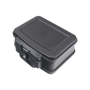 HMF 250451 Feuerfeste Wasserdichte Dokumentenbox, DIN A5, 38,5 x 16,5 x 28 cm, Schwarz 