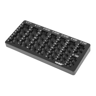 HMF 282-02 Euro-Münzzählbrett abgeschrägt, 27,5 x 13 x 3 cm, Schwarz 